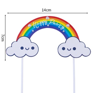 Trẻ Em Của Màu Hồng Bánh Sinh Nhật Toppers Chèn Đầy Màu Sắc Cầu Vồng Bảy Lá Cờ Cho Giáng Sinh Trang Trí Loạt Bởi Cầu Vồng Cô Gái - Product Image 6