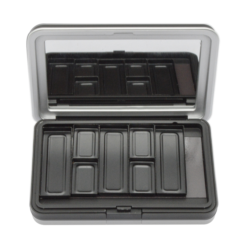 PCR Plastic Custom Empty Magnetic Eyeshadow Palette Matte Black Magnetic Eyeshadow Palette Custom Palette L11 x W7.5 x H1.4cm