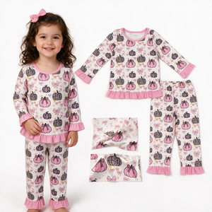 Ensemble 2 pièces camouflage cerf pour petites filles, haut à manches longues avec nœud décoratif et pantalon large à rayures latérales, style chasse pour enfants, décontracté au quotidien - Product Image 3