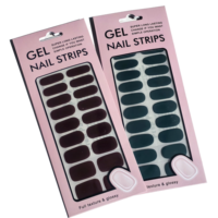 Autocollants pour ongles imperméables, longue durée, couleur unie rouge oignon, paillettes, autocollants pour ongles en gel semi-durcis, distributeur recherché