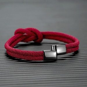 Pulseras de cuerda de Milán de alta calidad, joyería Unisex de acero inoxidable personalizada, amuleto de Amistad de cuerda de nailon duradero - Product Image 2
