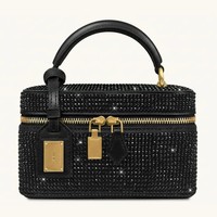 Nouvel Arrivage Sac à Main Géométrique Imperméable à Fermeture Éclair de Créateur Tendance Portable pour Femme en PU Entièrement Orné de Diamants