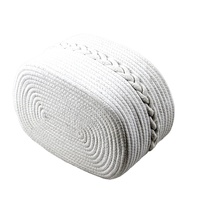 Panier à linge de rangement en corde de coton rond Durable et recyclé, petit avec poignées
