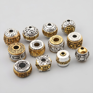 <span class=keywords><strong>Mantra</strong></span> à six caractères, perles de baril bicolores rotatives, accessoires de jeu de texte, perles de Bouddha, bracelet rétro DIY, accessoires perlés - Product Image 2