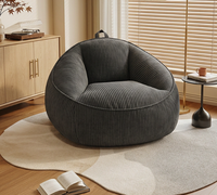 Fauteuil pouf moderne minimaliste pivotant une place en tissu, rembourré en mousse haute densité, chaise de relaxation inclinable pour balcon et chambre
