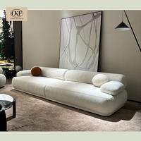 OKF Canapé modulaire élégant Style minimaliste confortable en coton lin Designs italiens Canapé Villa Canapé paresseux Designer