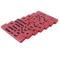 Jeu de dominos professionnel à double six avec effet marbre, dominos en mélamine codés par couleur, spinner doré, logo personnalisé pour casino