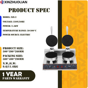 Nouvelle gaufrière électrique <span class=keywords><strong>belge</strong></span> entièrement automatique à double tête de 2,4 kW, en acier inoxydable, économie d'énergie, revêtement antiadhésif - Product Image 3