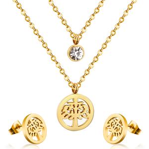 Juego de Joyería de Boda de Acero Inoxidable Chapado en Oro con Forma de Corazón para Novia, Joyería de Moda de Guangzhou, Juego de Joyería Nupcial de Dubái - Product Image 5