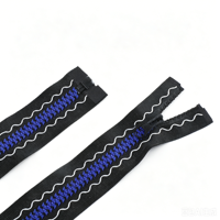 Resleting Resin Biru Hitam Ramah Lingkungan dengan Jahitan Bergelombang dan Slider Pengunci Otomatis untuk Pakaian, Tas & Tekstil Rumah