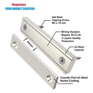Imán Rectangular Magnetpro de 30 kg de Fuerza, 60 x 13.5 x 5 mm, para Uso Doméstico e Industrial, con Contrapeso y Cápsula de Acero - Product Image 2
