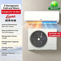 Climatiseur mural split GOME 18000 BTU 2HP à onduleur, type chaud/froid, unité intérieure/extérieure, efficacité énergétique de classe 1