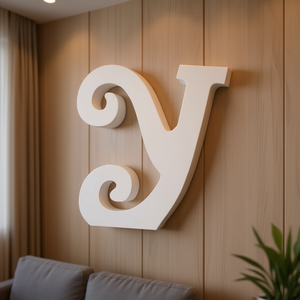 อิลัน ตัวอักษรตกแต่งรูปตัว Y ขนาด 14.5 ซม. สีขาว ของตกแต่งผนังบ้าน - Product Image 3