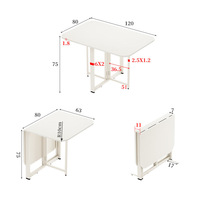 Bureau carré pliable simple, table à manger pour chambre à louer, table d'activités pour dortoir, bureau d'étude