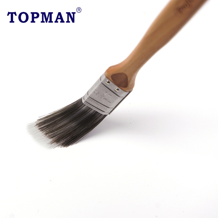 Профессиональная высококачественная щетка для краски Topman, 1 дюйм, 100%, с лазерной гравировкой, ручка из Букового дерева, угловая кисть
