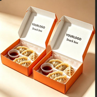 Caja de Cartón Reciclable para Snacks, Resistente a la Grasa, con Espacio para Salsas, Caja Personalizada para Sushi