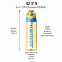Bouteille d'eau sport 27oz avec paille, sans BPA, anti-fuite, en PC, compatible eau bouillante, portable, pour fitness et gym, OEM/ODM en gros