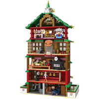 1868pcs Mainan Blok Konstruksi Anime Spirit Away Set Model Rumah Kota Misterius untuk Usia 5 hingga 7 Tahun & Dewasa, Hadiah Perakitan