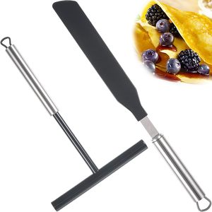 Kit Écologique Spatule à Crêpes en Nylon, Silicone et Acier Inoxydable avec Distributeur de Pâte et Épandeur à Crêpes pour la Cuisson des Crêpes - Product Image 1