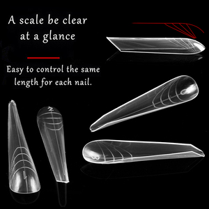 70 Uds. Moldes de Uñas Dobles Largos de Gran Tamaño, Sistema de Uñas de Plástico, Molde Superior para Extensión, Construcción Rápida, Puntas de Manicura para Salón, Personalizables - Product Image 2