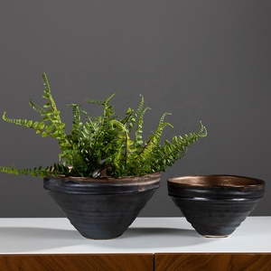 Maceta de cerámica esmaltada de Metal de lujo moderna <span class=keywords><strong>Merlin</strong></span> Living para decoración de jardín y jardineras para jardinería - Product Image 3