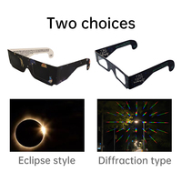Lunettes de Diffraction Cœur Coldplay Moon Goggles, Monture Personnalisée en Papier Imprimé Couleur, Lunettes à Clip pour Éclipse Solaire