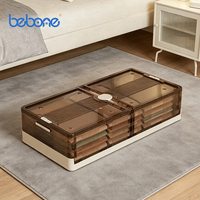 Boîtes de rangement pliables empilables en plastique sous le lit avec couvercles et roulettes pour l'organisation de la chambre