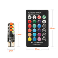 Ampoule LED T10 COB RGB W5W 12SMD Canbus 194 168 pour voiture avec télécommande, lampe stroboscopique, éclairage de lecture, éclairage de dégagement