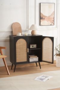 Bảng Điều Khiển 2 Bên Nhà Bếp Thanh Lịch Cho Tủ Tự Chọn Bảng Điều Khiển Tự Chọn Bằng Gỗ Tự Nhiên Trang Trí Bằng Mây Cho Tủ - Product Image 3