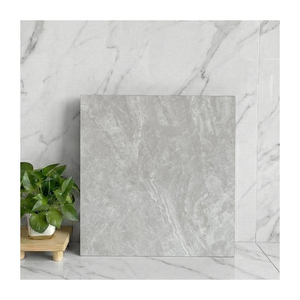 Carreaux de sol rustiques en <span class=keywords><strong>grès</strong></span> gris clair 600x600mm, aspect marbre mat antidérapant, carreaux en porcelaine pour salon et cuisine - Product Image 2