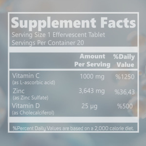 Vitamina C 1000mg de Fábrica, Zinc, Vitamina D para el Sistema Inmunológico, Apoya la Salud de la Piel, el <span class=keywords><strong>Cabello</strong></span> <span class=keywords><strong>y</strong></span> las <span class=keywords><strong>Uñas</strong></span>, Tabletas Efervescentes de Vitamina C - Product Image 2