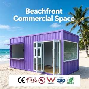 Chalet de plage en kit avec terrasse ensoleillée et mur vitré pour le glamping familial, l'hébergement touristique et l'investissement en <span class=keywords><strong>location</strong></span> de vacances - Product Image 4