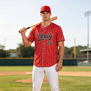 Maillot de baseball rétro rayé imprimé sur mesure pour jeunes, coupe ample, respirant, en maille, vêtement de sport de haute qualité, uniforme de baseball - Product Image 5