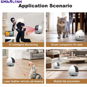 Mainan kucing interaktif cerdas canggih dengan kamera hewan peliharaan 4K Monitor Video Waktu Nyata & Bicara 2 arah grosir untuk keamanan hewan peliharaan dan Remote - Product Image 3