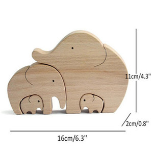 Nordic Wooden Dog Family Figurine Solid Wood Home Office Desk <b>Decoration</b> Scandinavian Style Multi Piece Set - Product Image 4