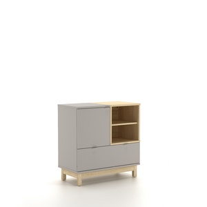 Buffet moderne compact en chêne Sonoma argenté pour salon et salle à manger - Product Image 2