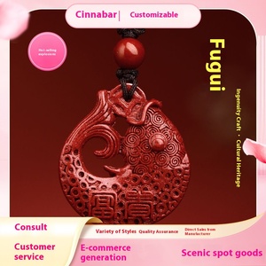 Vente directe d'usine de pendentifs en or de <span class=keywords><strong>carpe</strong></span> artificielle en cinabre, collier pour enfants, vente en gros - Product Image 2