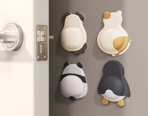 Anjing kucing Panda dan Penguin empat bentuk gaya pelindung dinding pintu penghenti perekat Bumper untuk penutup dinding jelek dekoratif - Product Image 1