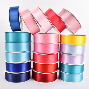 4 cm Polyester şeritler 100 metre şerit rulo ebedi gül çiçekler ile 1.5 inç pembe çift yüz saten kurdele - Product Image 2