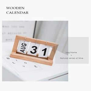 Personalizado negro <span class=keywords><strong>de</strong></span> <span class=keywords><strong>madera</strong></span> llegada perpetuo <span class=keywords><strong>de</strong></span> escritorio calendario bloque - Product Image 6