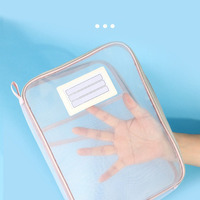 Sac fourre-tout de rangement pour documents à grande ouverture, 3 couches, avec fermeture éclair, en filet de type L, pour le travail, les affaires, les examens étudiants, le rangement des fournitures scolaires