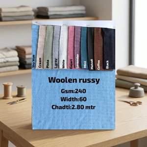 Heavyweight 240 GSM <b>Woolen</b> Russy Woven Textile – 60 Inch Width Textured Fabric for Fashion Garments, <b>Blankets</b>, and Home Decor - Product Image 2