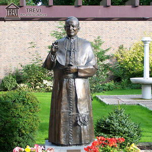 Estatua de bronce de San Juan Pablo II de tamaño real, escultura religiosa de iglesia en latón, técnica de fundición a mano - Product Image 6