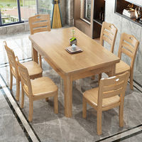 Meubles de salle à manger pour la maison, l'hôtel et le restaurant, table et chaises rectangulaires en bois massif pour 2, 4, 6 ou 8 personnes