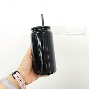 Gobelet isotherme vierge en acier inoxydable 16 oz pour sublimation, violet et noir, pour impression par transfert thermique, disponible depuis l'entrepôt américain - Product Image 4