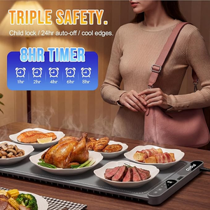 32X15 Inch Extra Large Food Warming Mat, Fast Heating, 7 Temp 8 Timer, Child Lock, Portable Electric Heater for Buffet <b>Dinner</b> - Product Image 5