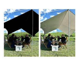 HISPEED <span class=keywords><strong>5x5</strong></span> Lonas para acampar Revestimiento plateado Protección UV <span class=keywords><strong>Lona</strong></span> plegable Refugio Portátil Cuadrado Sombra para exteriores - Product Image 5