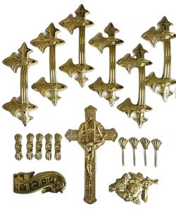 Ensemble de cercueil en métal de luxe H9001 de haute qualité pour adultes fournitures funéraires de Style européen avec poignées Cercueil et accessoires d'ensembles - Product Image 1