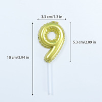 Fournitures de fête, bougies d'anniversaire pour gâteau, chiffres dorés, bougies en forme de ballon, bougies numériques métalliques, cadeaux de fête
