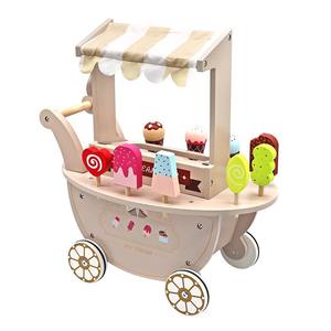 Nouveautés : Jouet en bois <span class=keywords><strong>de</strong></span> simulation pour enfants, chariot à crème glacée en bois pour jeu d'imitation, pour les enfants <span class=keywords><strong>de</strong></span> 3 ans et plus - Product Image 1